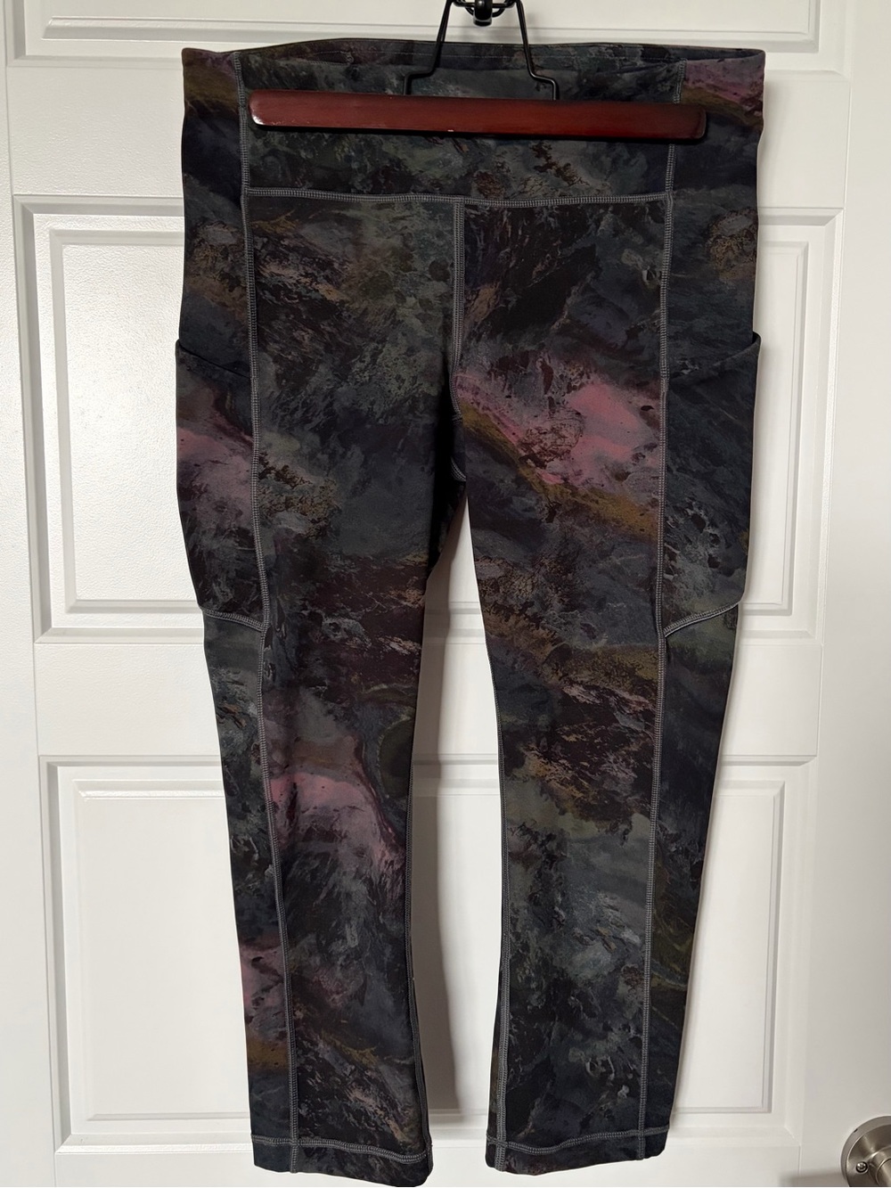 Lululemon athletica Marble-Effect Leggings in Black, Pink, Olive